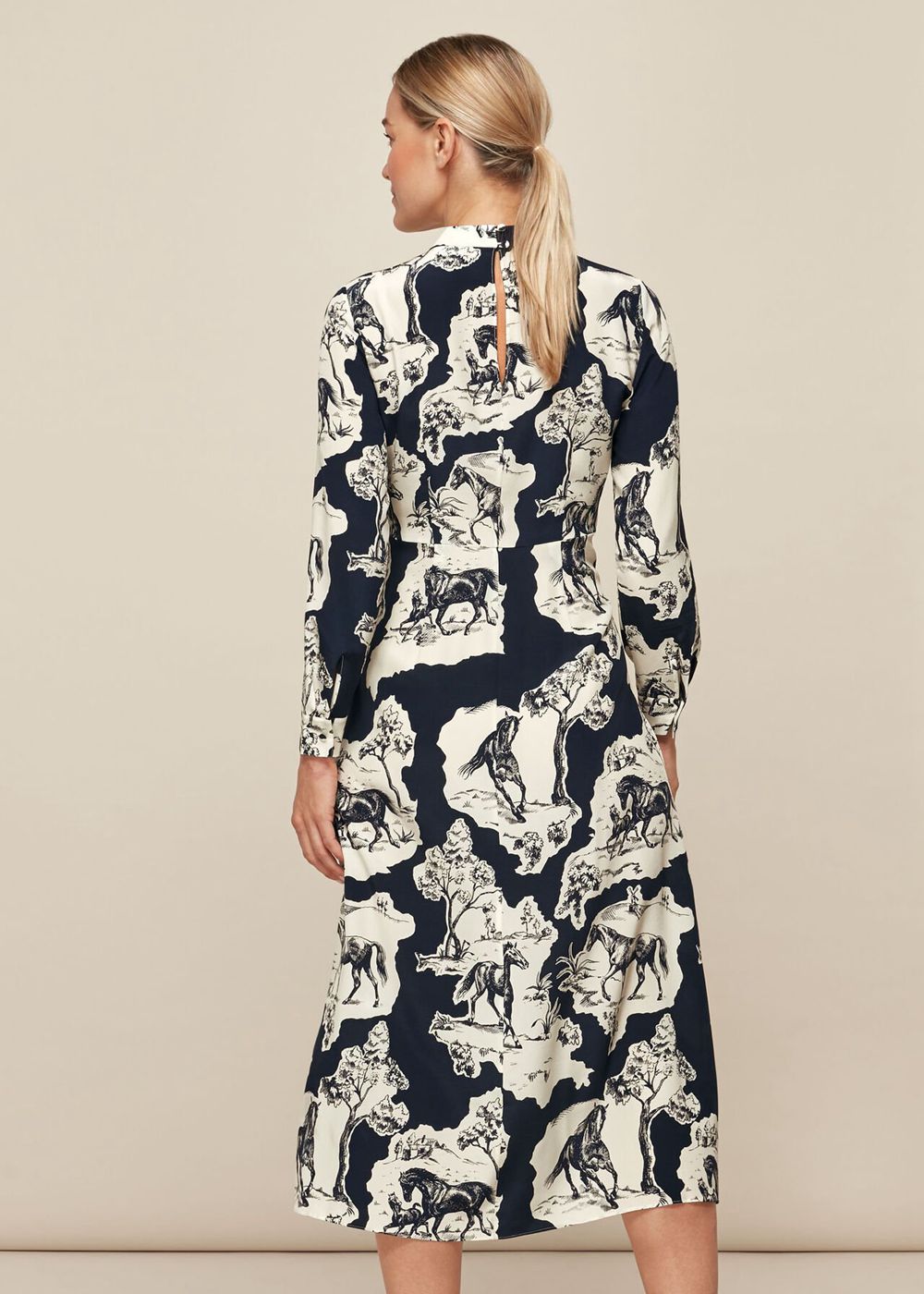 Whistles Stallion Print Silk Dress Blue / Multicolor | US-65238USIW