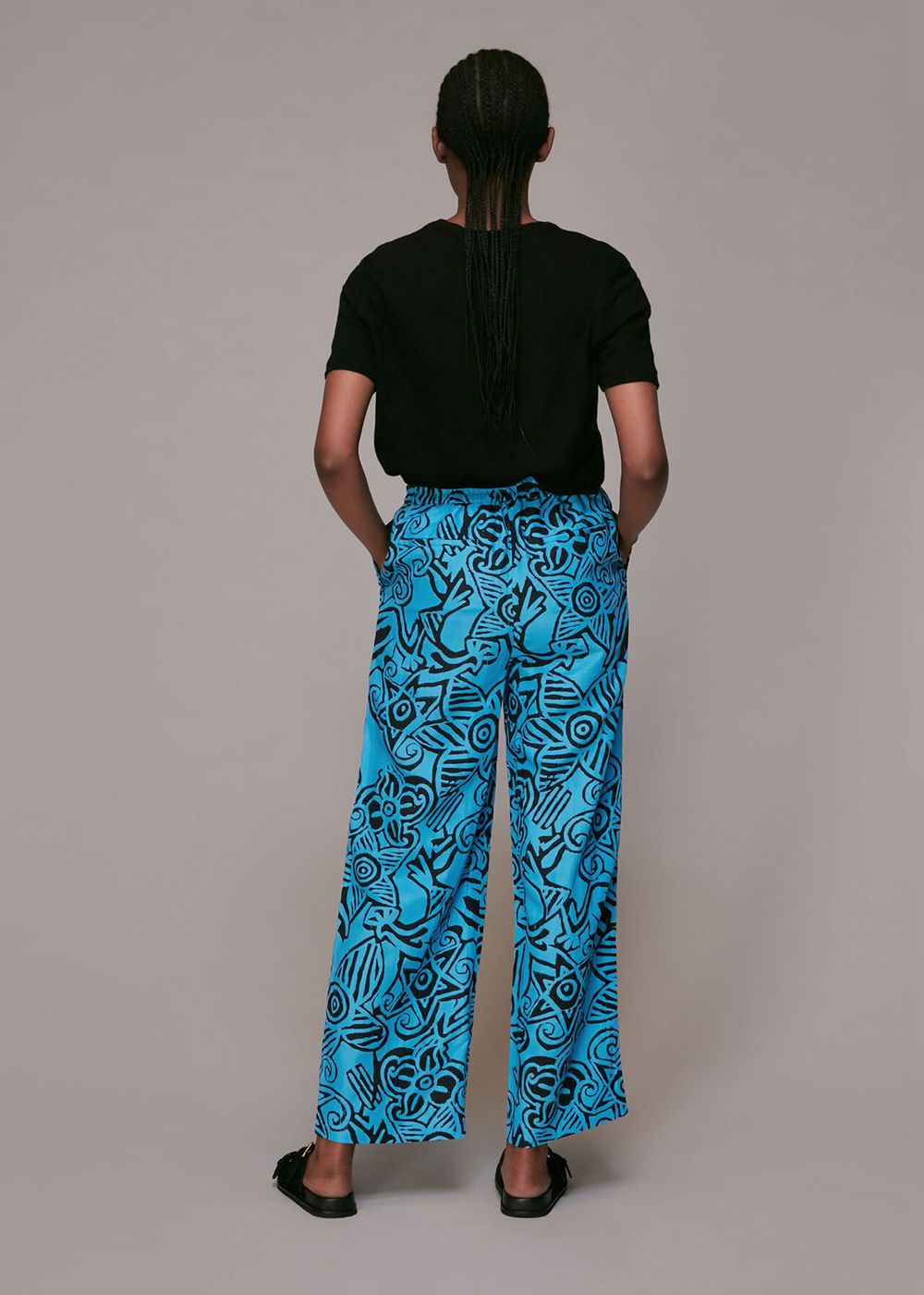 Whistles Starflower Print Pants Blue / Multicolor | US-81634RNCQ