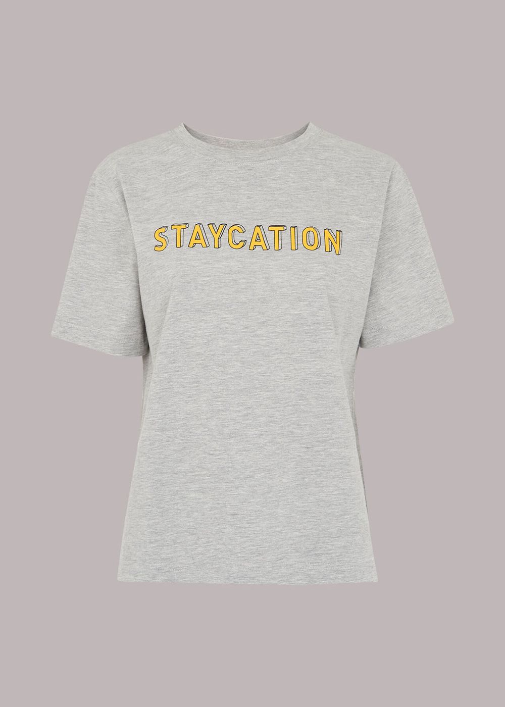 Whistles Staycation Logo T-Shirt Grey | US-39871SXIO