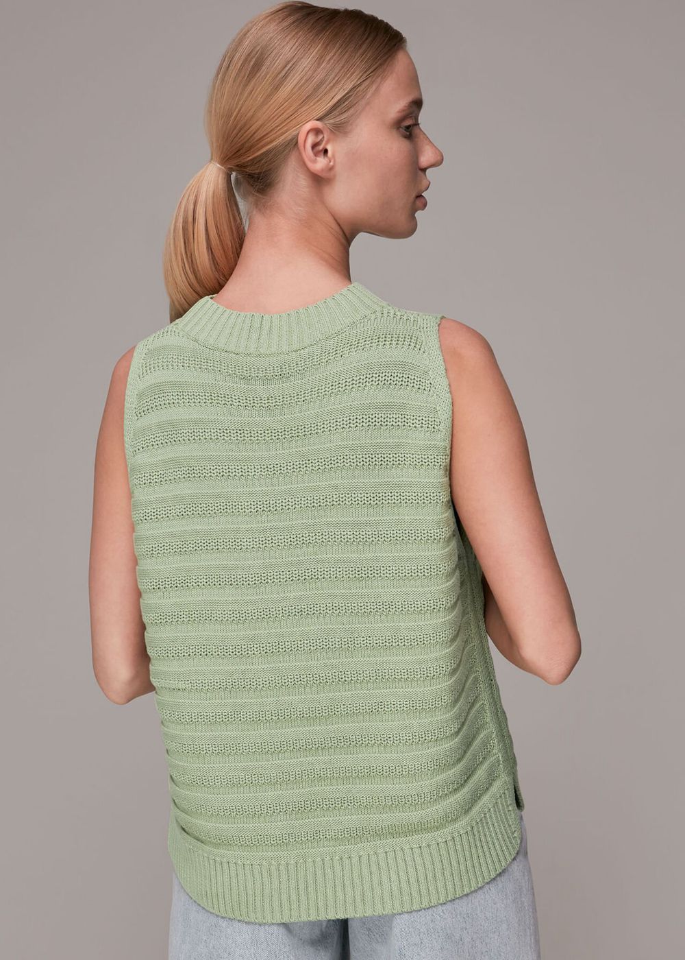 Whistles Stitch Detail Knitwear Olive Green | US-19305TSHB