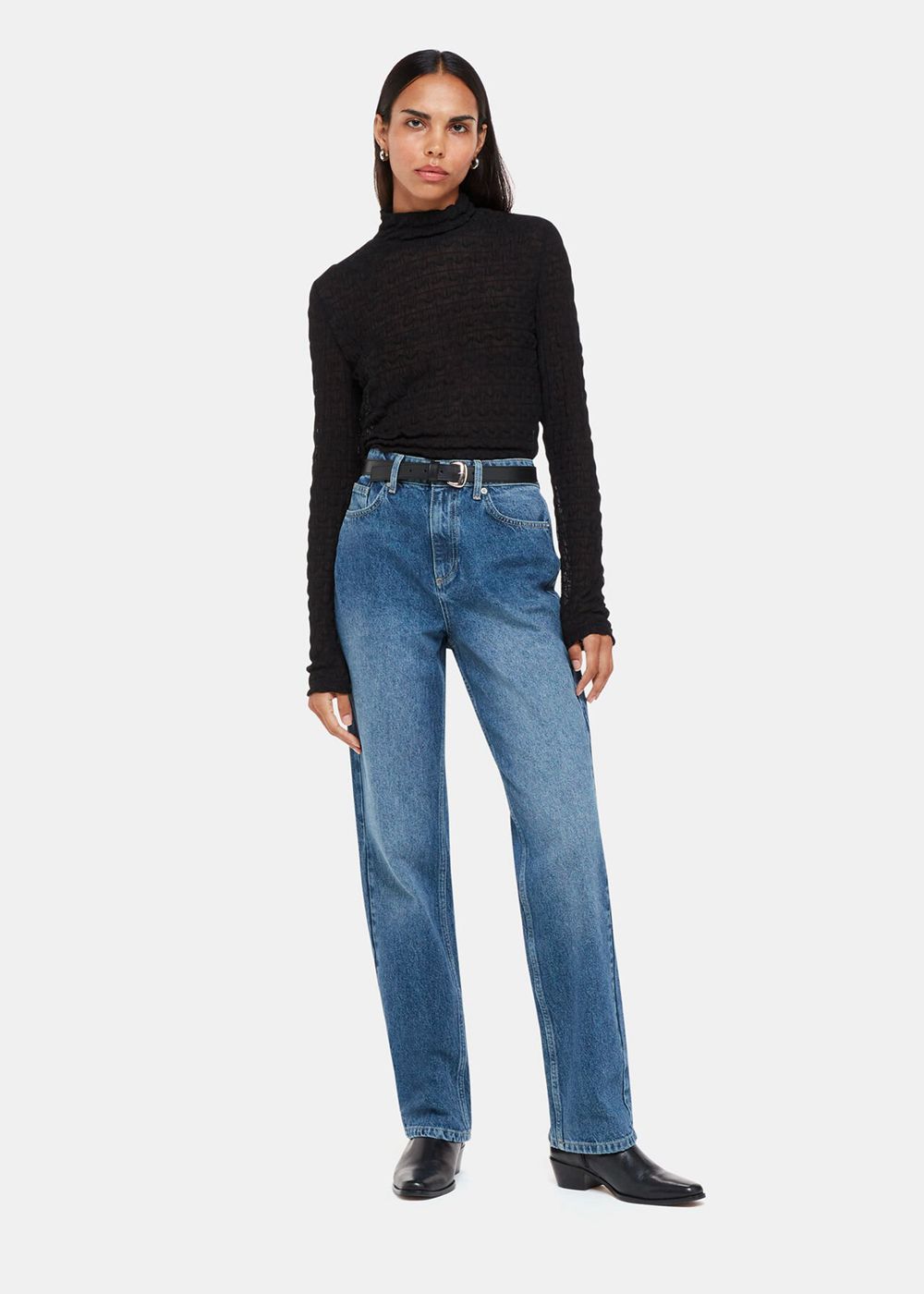 Whistles Straight Leg Full Length Jeans Blue | US-14683WBMP