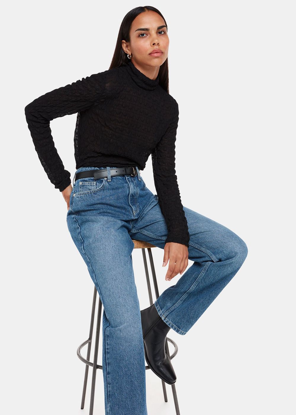 Whistles Straight Leg Full Length Jeans Blue | US-14683WBMP