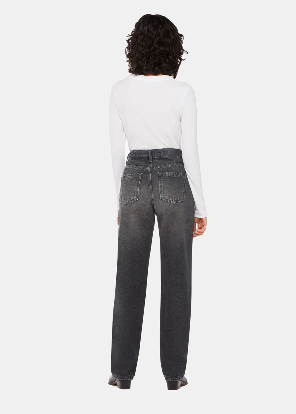 Whistles Straight Leg Full Length Jeans Black | US-92605BAHX