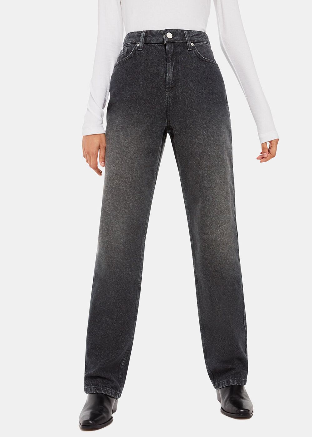 Whistles Straight Leg Full Length Jeans Black | US-92605BAHX