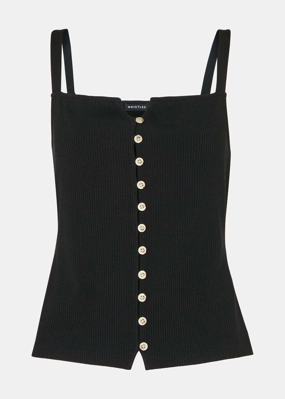 Whistles Strappy Button Through Vest Vest Black | US-57921PUJL