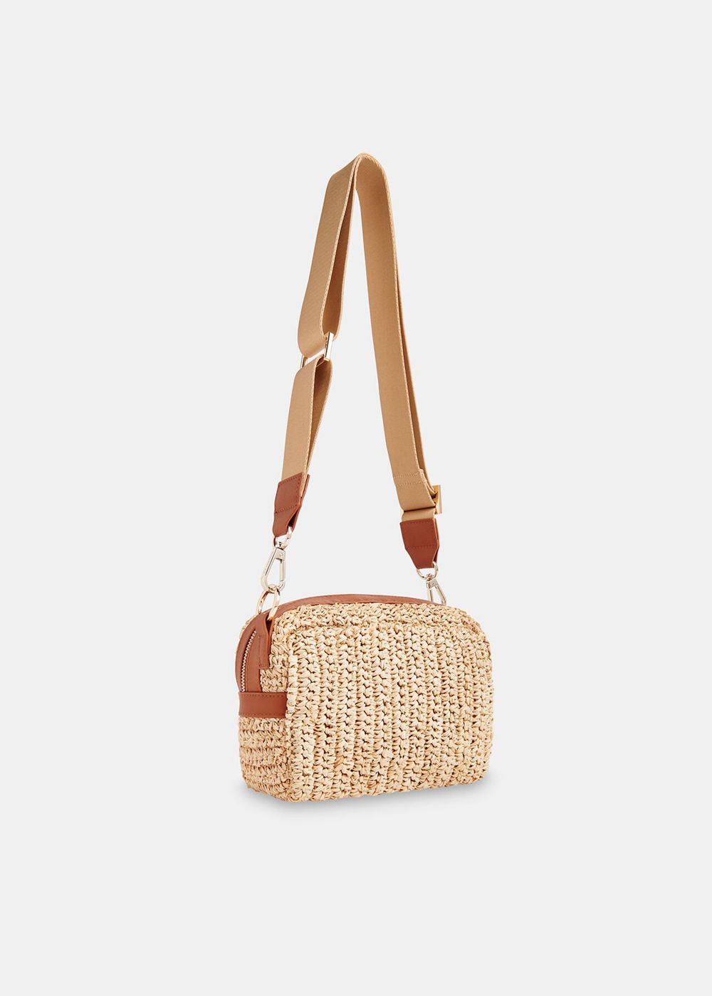 Whistles Straw Bibi Crossbody Bag Neutral | US-10769EDOV