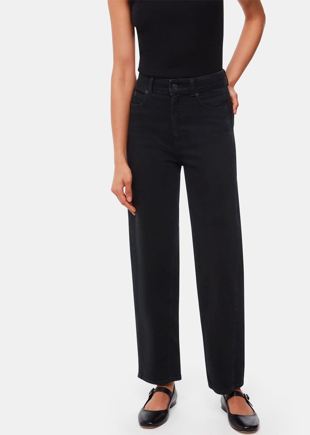 Whistles Stretch Barrel Leg Jeans Black | US-86914JGDH