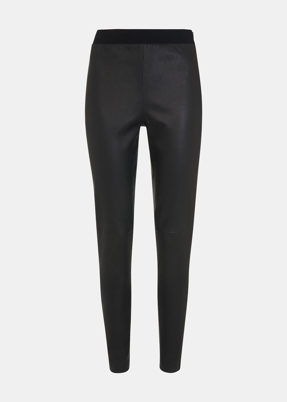 Whistles Stretch Leather Leggings Black | US-83405QVCU