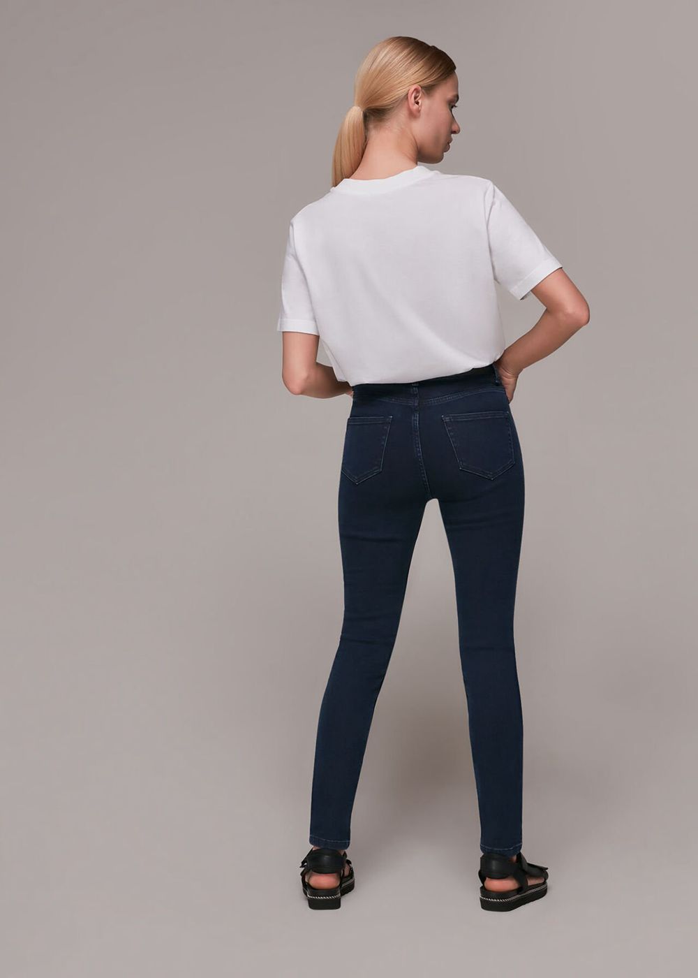 Whistles Stretch Sculpted Skinny Jeans Dark Blue | US-43569MSLY