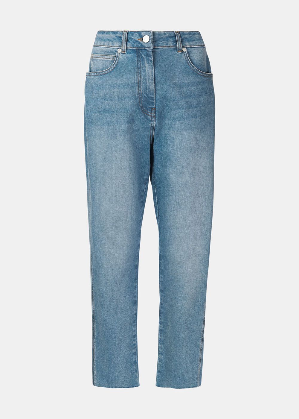 Whistles Stretch Slim Frayed Jeans Blue | US-48205HLKA