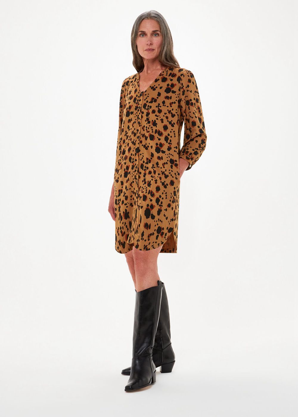 Whistles Striking Leopard Print Dress Leopard | US-08719EKRI