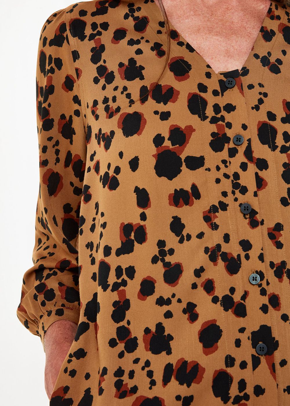 Whistles Striking Leopard Print Dress Leopard | US-08719EKRI