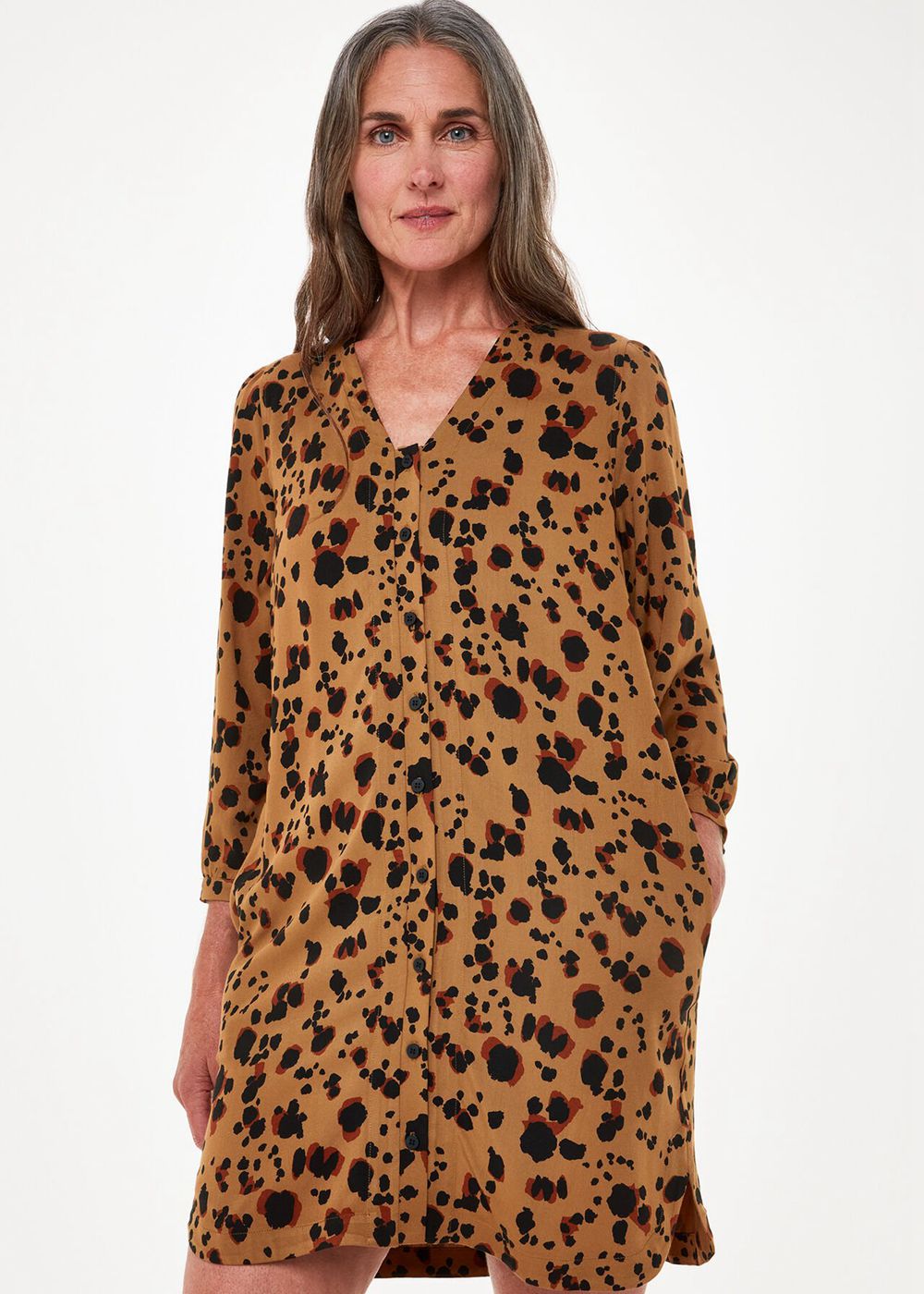 Whistles Striking Leopard Print Dress Leopard | US-08719EKRI