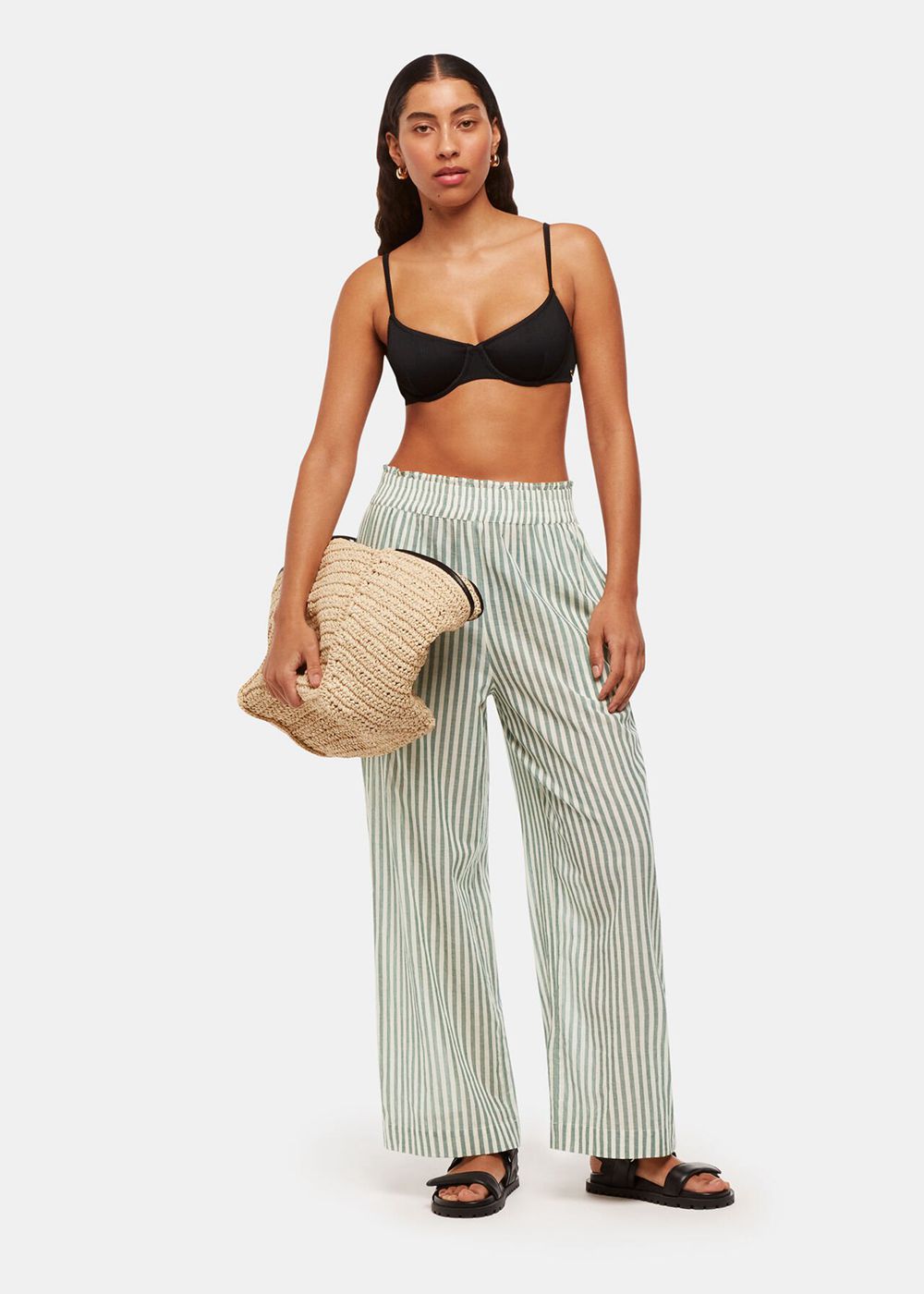 Whistles Stripe Beach Pants Green / Multicolor | US-06547GTOA