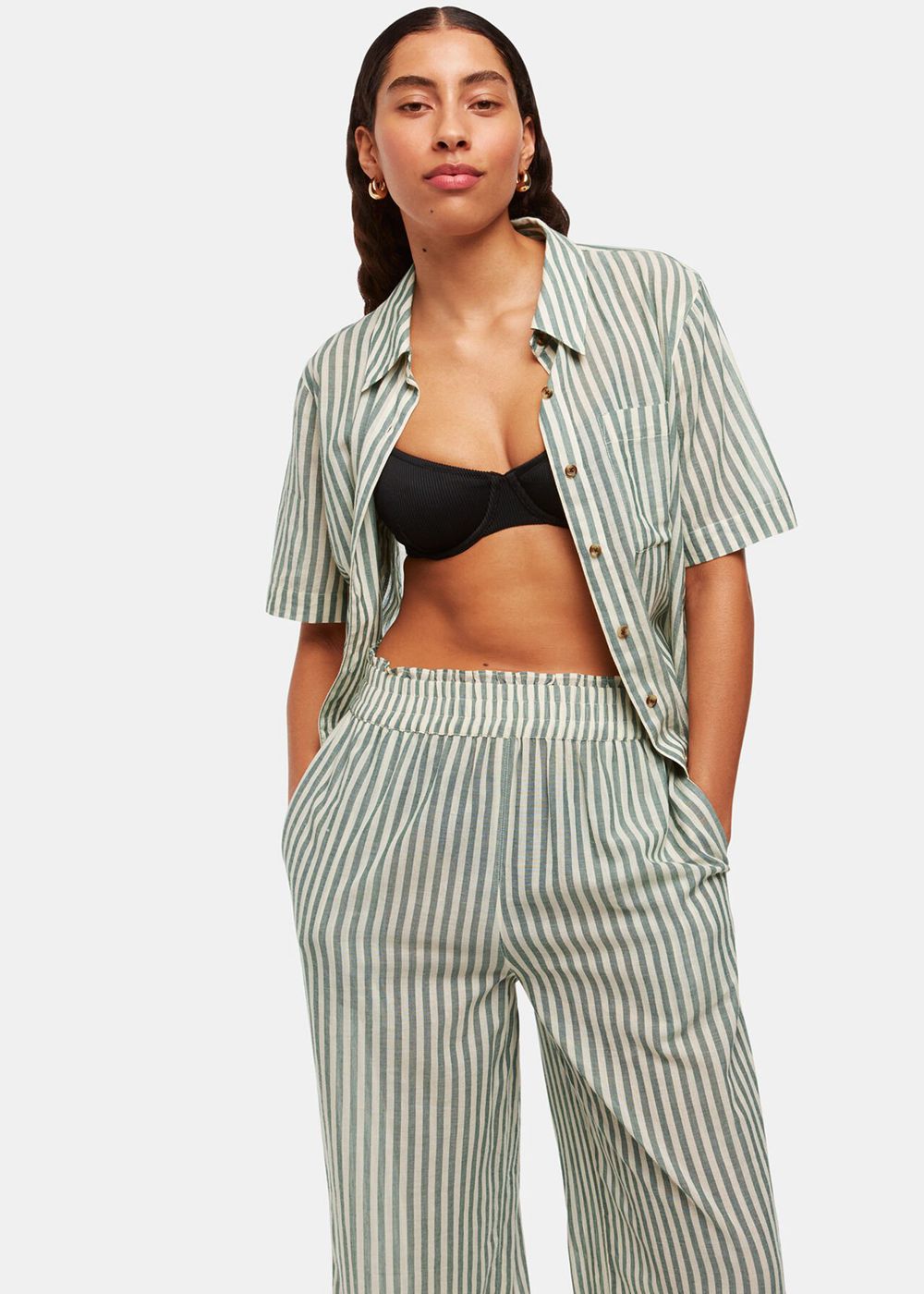 Whistles Stripe Beach Pants Green / Multicolor | US-06547GTOA