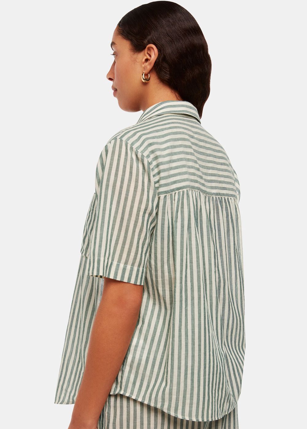 Whistles Stripe Beach Shirts Green / Multicolor | US-62853ZCNS