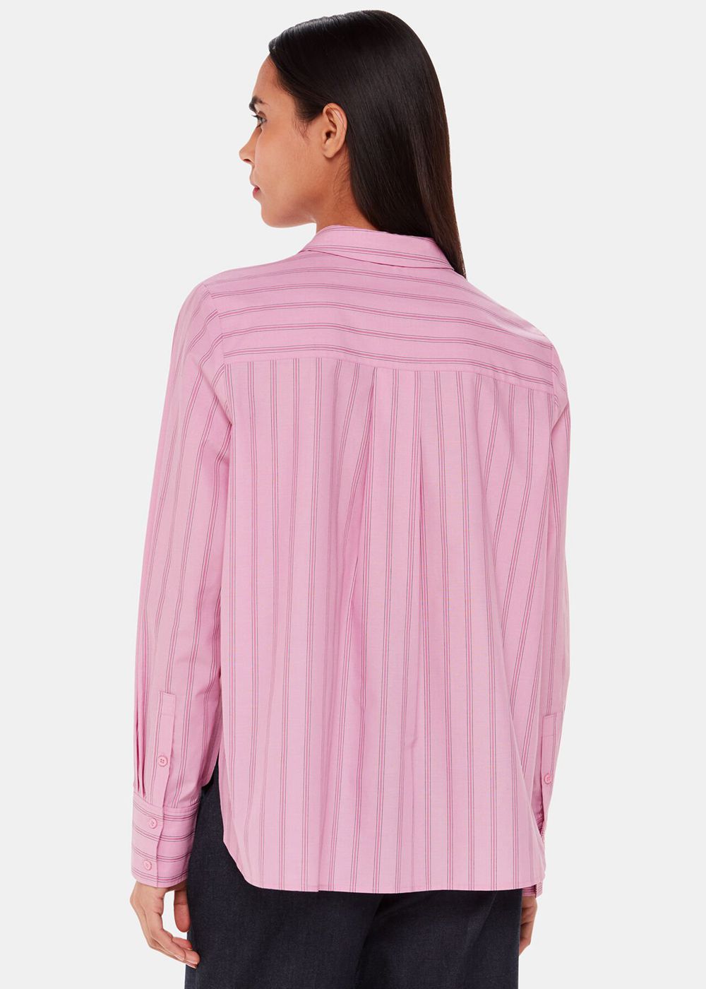 Whistles Stripe Boxy Fit Shirts Pink / Multicolor | US-54367ZRGN