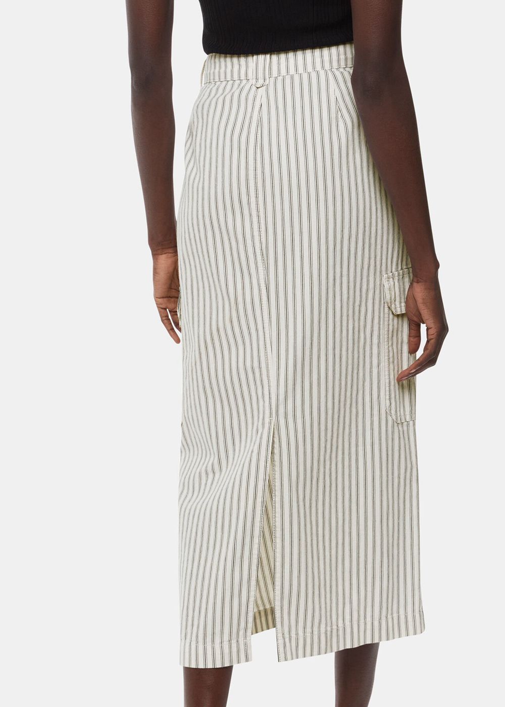 Whistles Stripe Cargo Midi Skirts White / Multicolor | US-40927AWYS