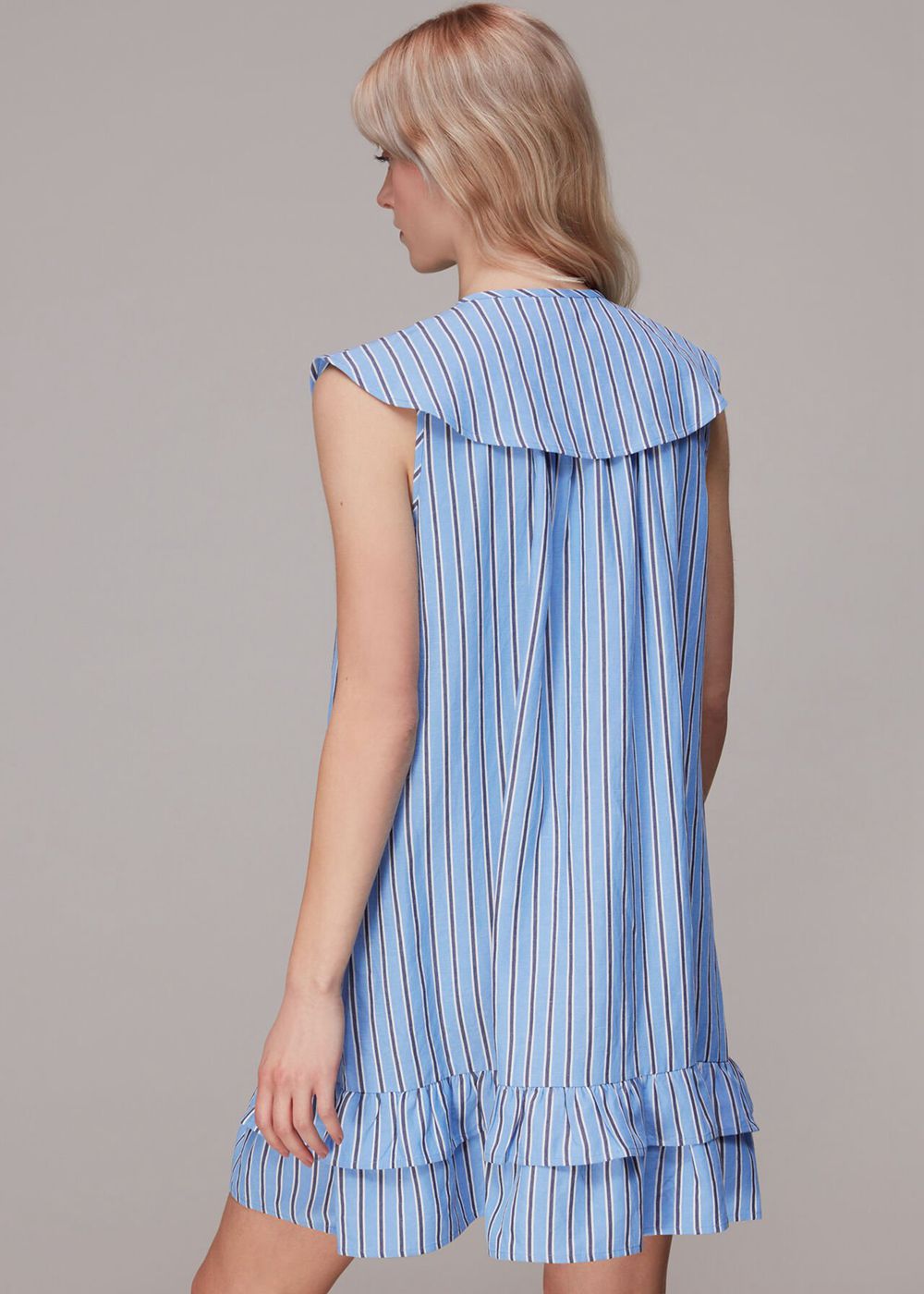 Whistles Stripe Collar Trapeze Dress Multicolor | US-92430OBKU