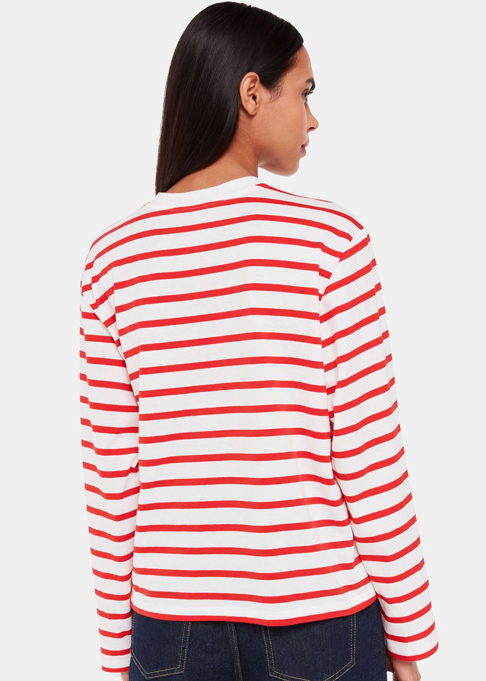 Whistles Stripe Cotton Top Red / Multicolor | US-50748WHKB