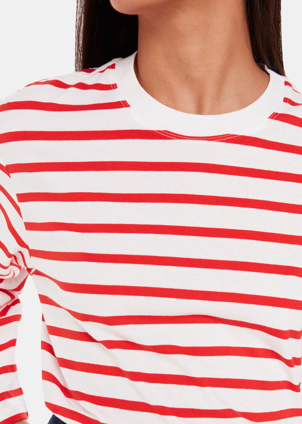 Whistles Stripe Cotton Top Red / Multicolor | US-50748WHKB