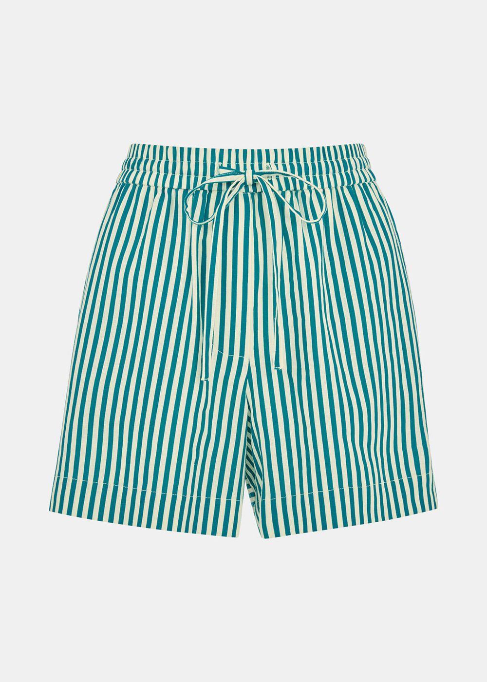 Whistles Stripe Linen Blend Shorts Green / Multicolor | US-07384AYPX