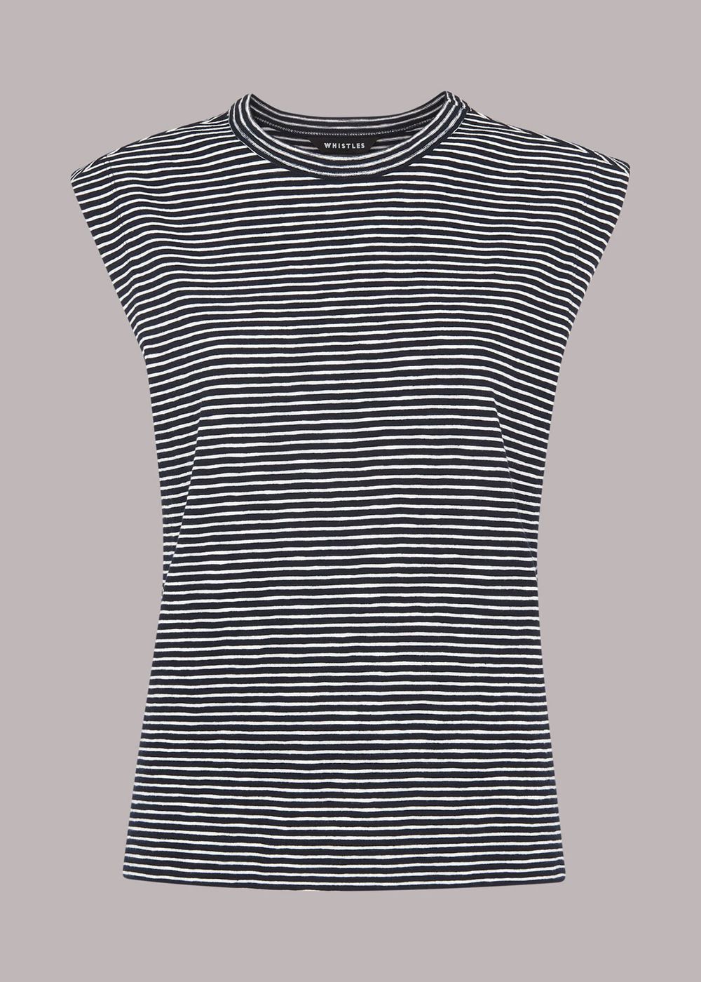 Whistles Stripe Muscle Vest Top Navy / Multicolor | US-78196RMWO