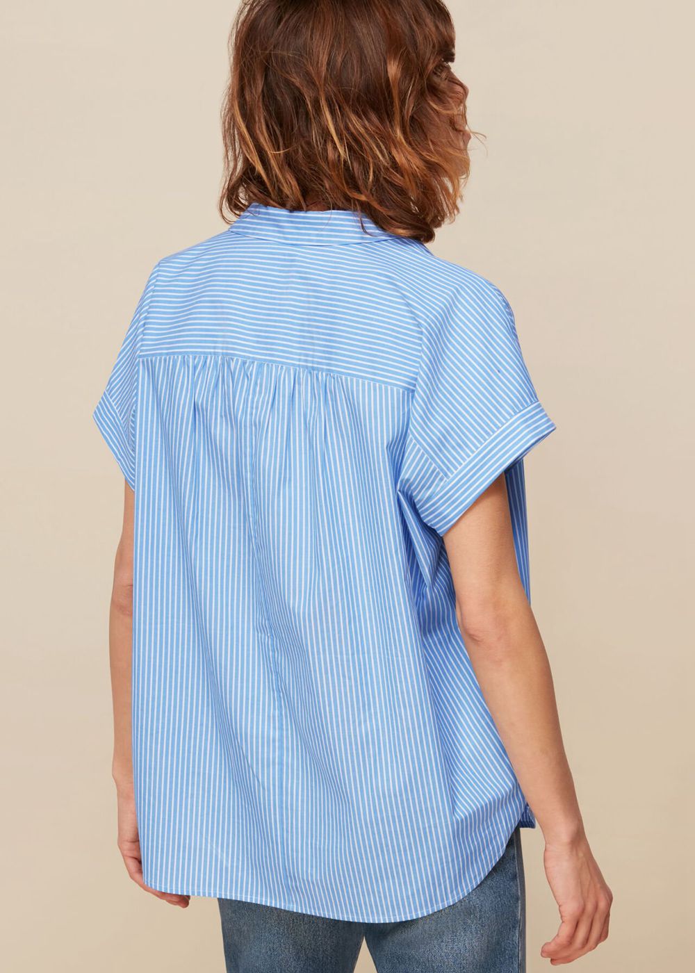 Whistles Stripe Nicola Poplin Shirts Blue / Multicolor | US-34160NTKX