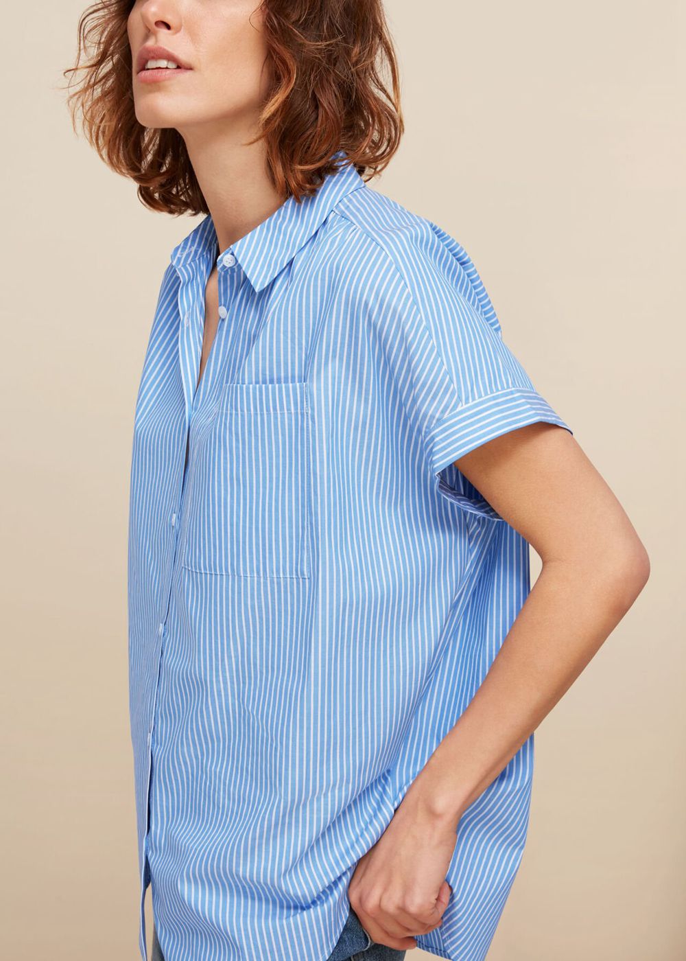 Whistles Stripe Nicola Poplin Shirts Blue / Multicolor | US-34160NTKX