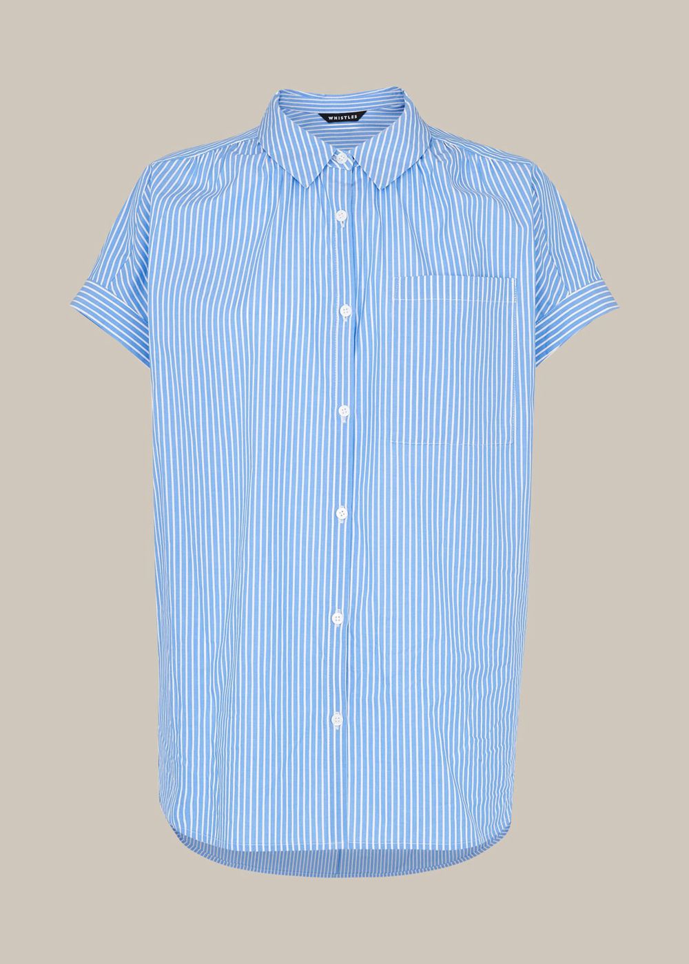 Whistles Stripe Nicola Poplin Shirts Blue / Multicolor | US-34160NTKX