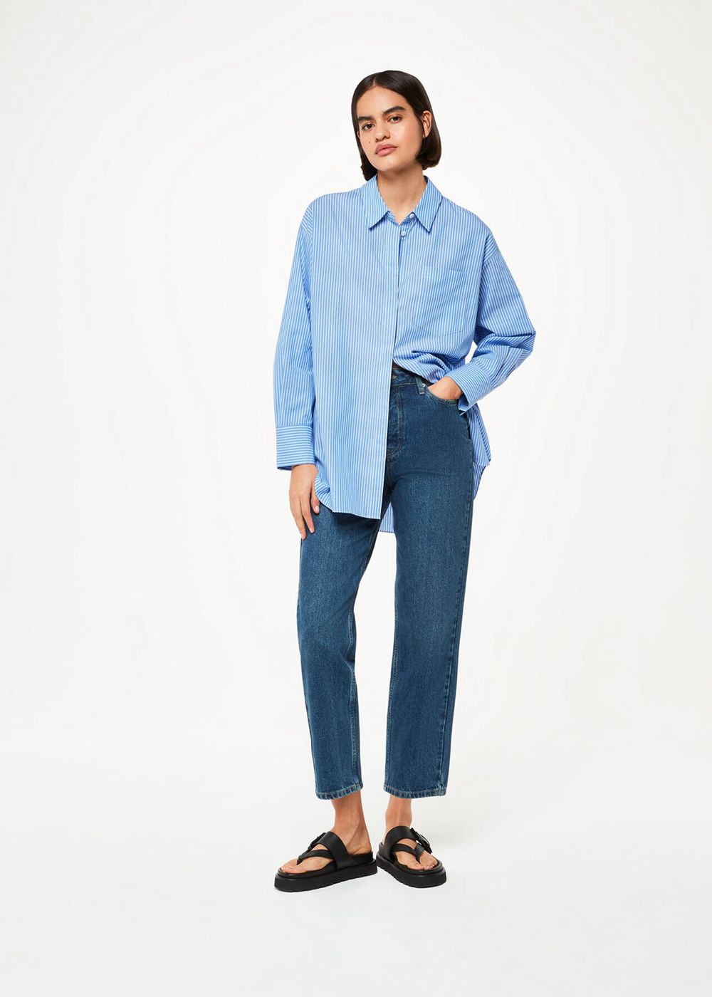 Whistles Stripe Oversized Shirts Blue / Multicolor | US-95430BEQO