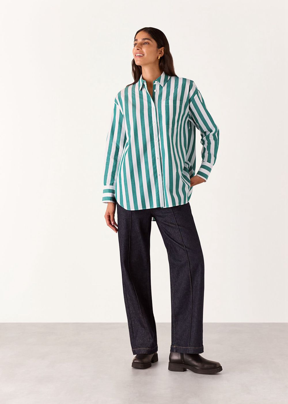 Whistles Stripe Oversized Shirts Green / Multicolor | US-72914OJZL