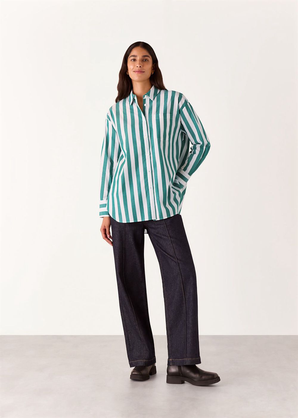 Whistles Stripe Oversized Shirts Green / Multicolor | US-72914OJZL