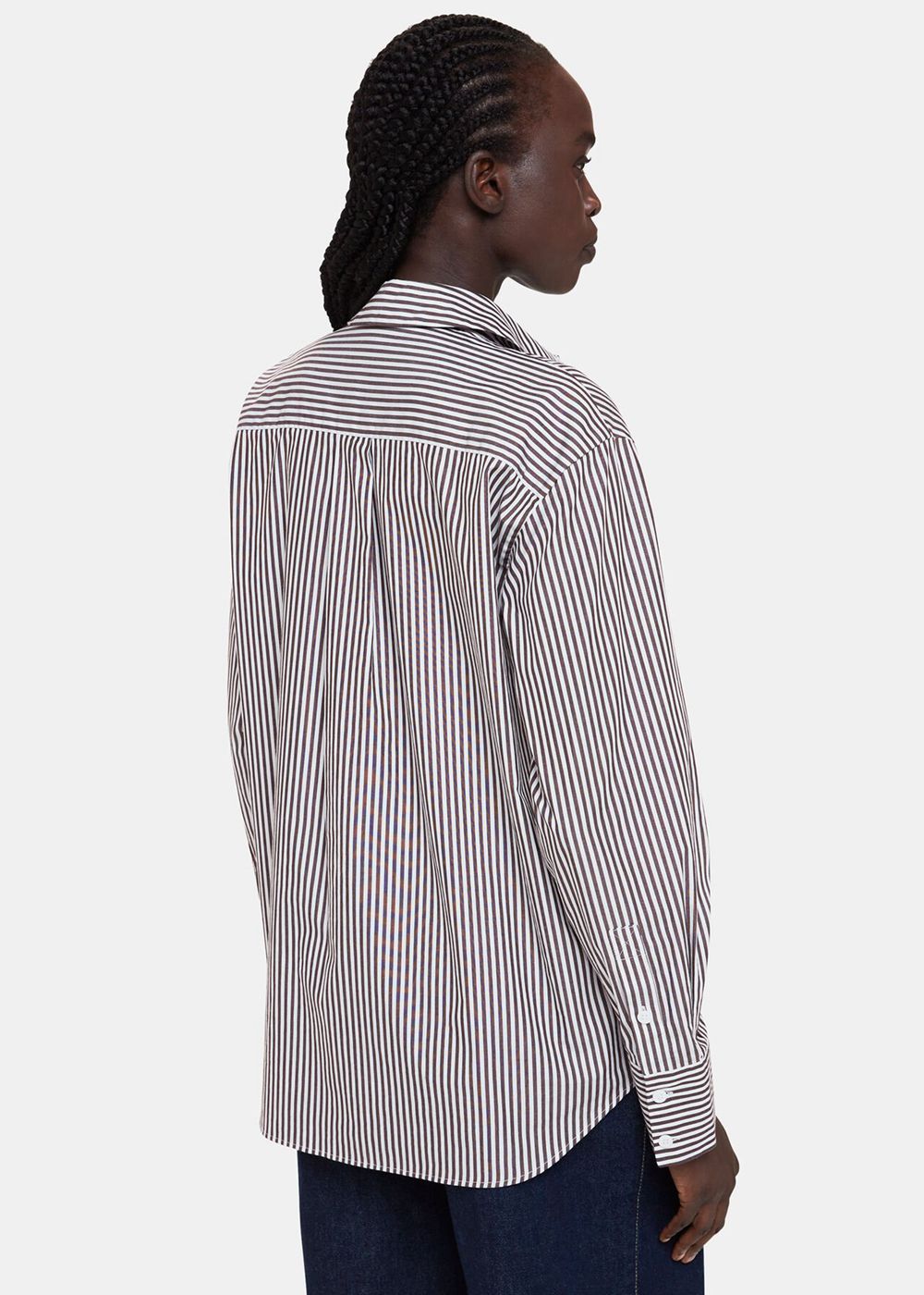 Whistles Stripe Relaxed Fit Shirts Black / White | US-14760WQPN