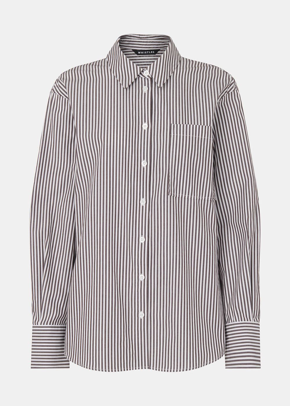 Whistles Stripe Relaxed Fit Shirts Black / White | US-14760WQPN