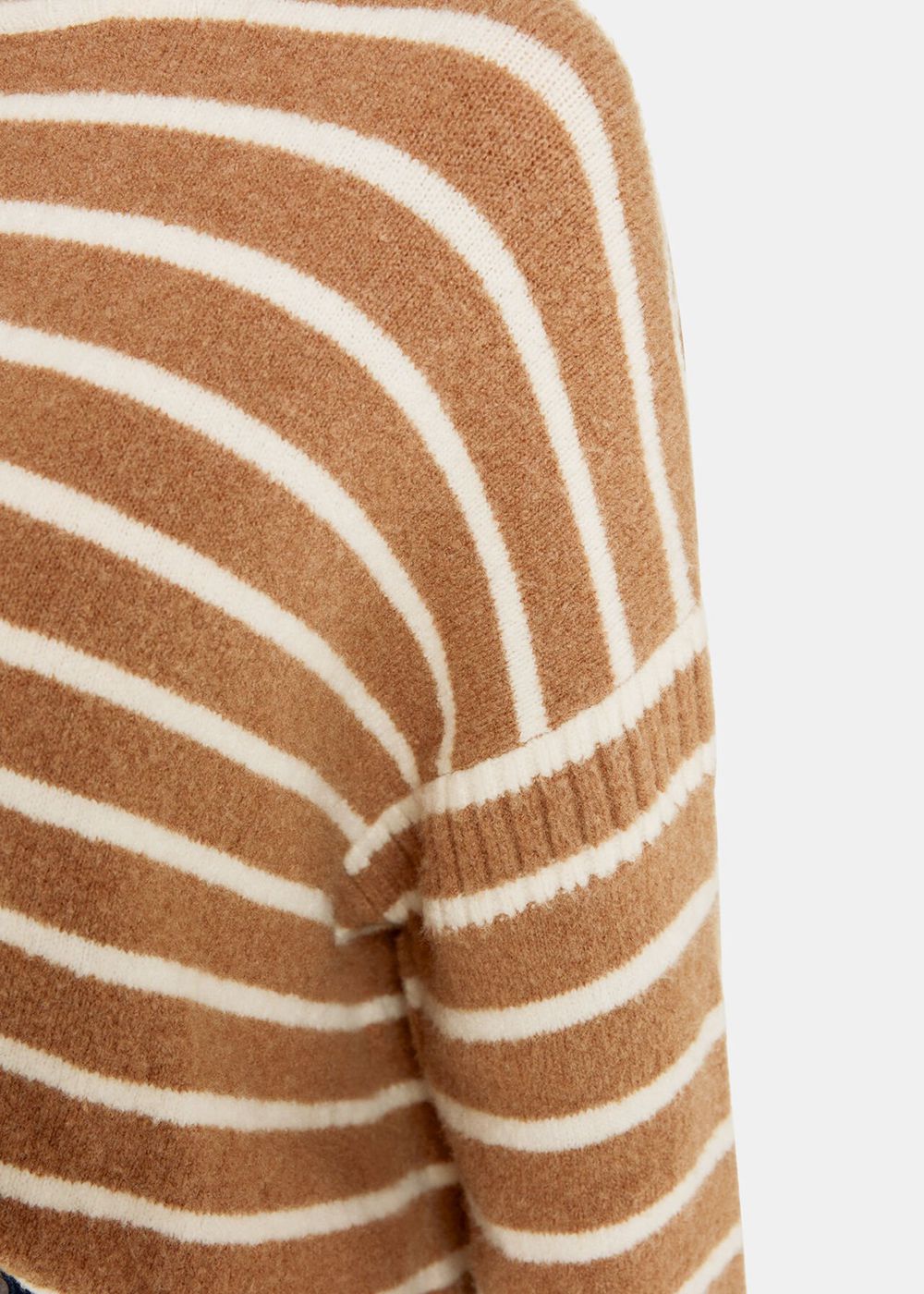 Whistles Stripe Rib Detail Funnel Knitwear Cream / Multicolor | US-26893OBGY