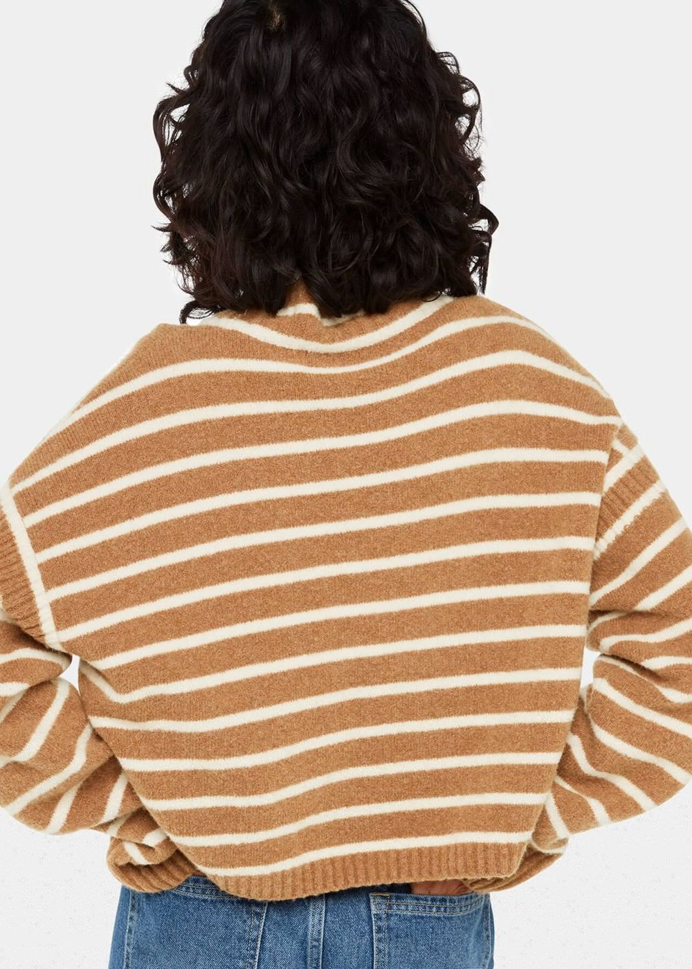 Whistles Stripe Rib Detail Funnel Knitwear Cream / Multicolor | US-62549AREF