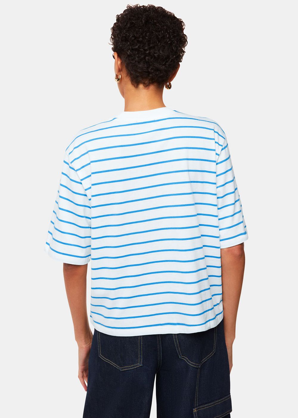 Whistles Stripe Short Sleeve T-Shirt Blue / Multicolor | US-19523DAIH