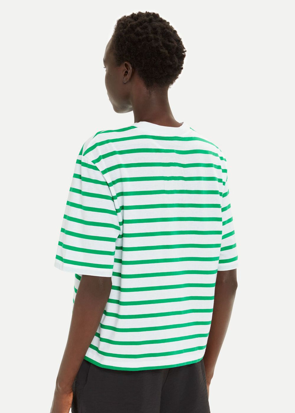 Whistles Stripe Short Sleeve T-Shirt Green / Multicolor | US-54760ZBYH