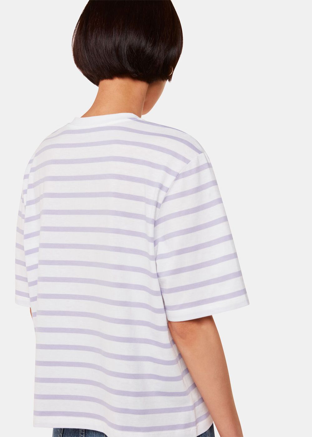 Whistles Stripe Short Sleeve T-Shirt Purple / Multicolor | US-74296CFQT