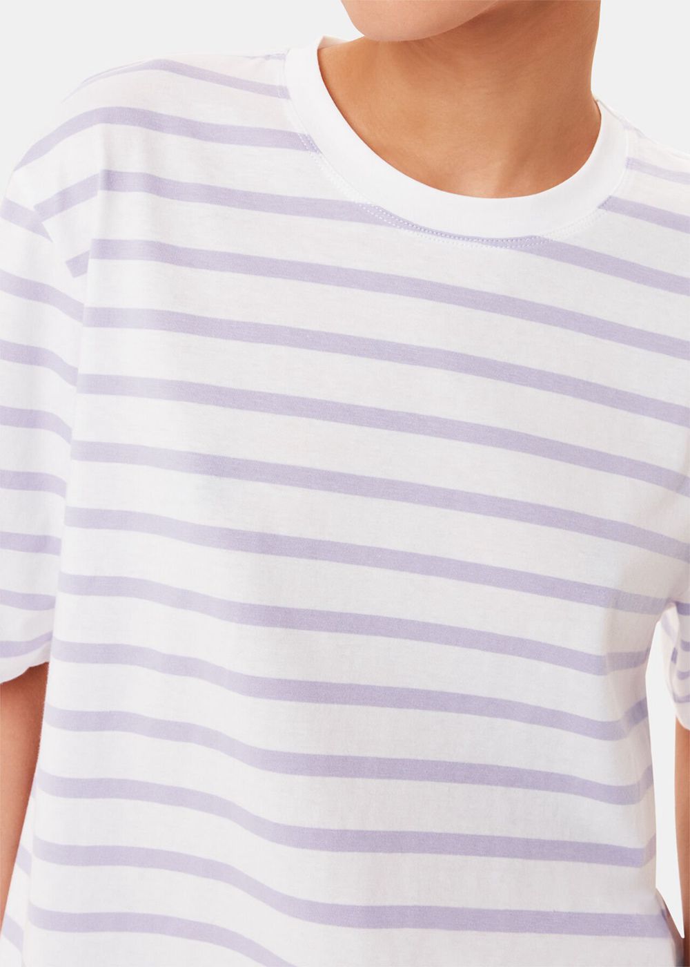 Whistles Stripe Short Sleeve T-Shirt Purple / Multicolor | US-74296CFQT