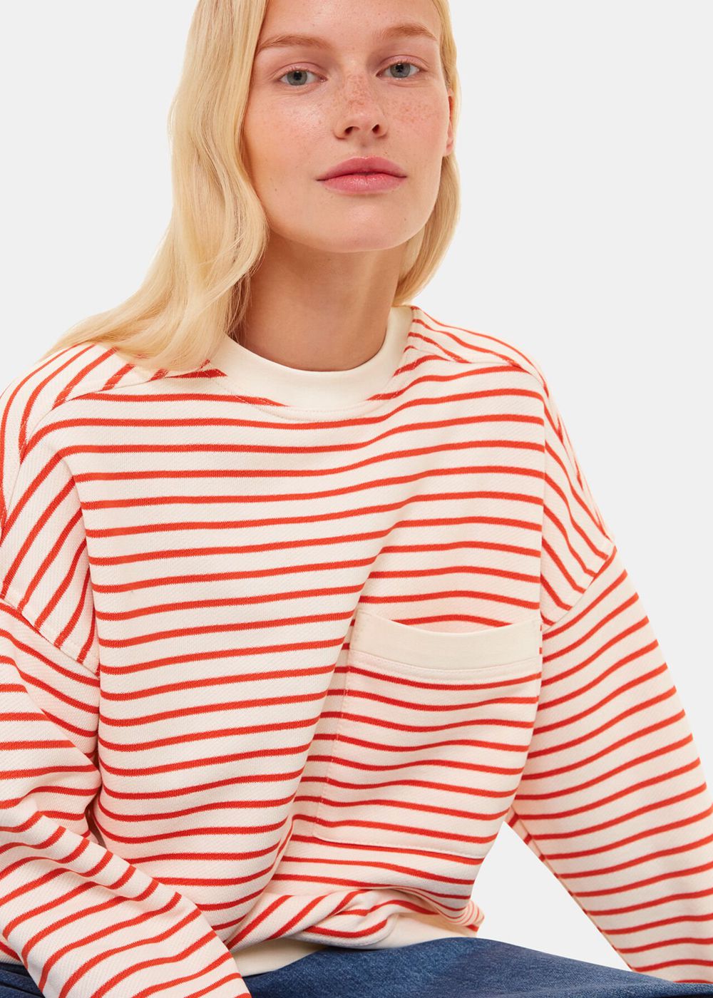 Whistles Stripe Sweatshirt Red / Multicolor | US-17439VZXK