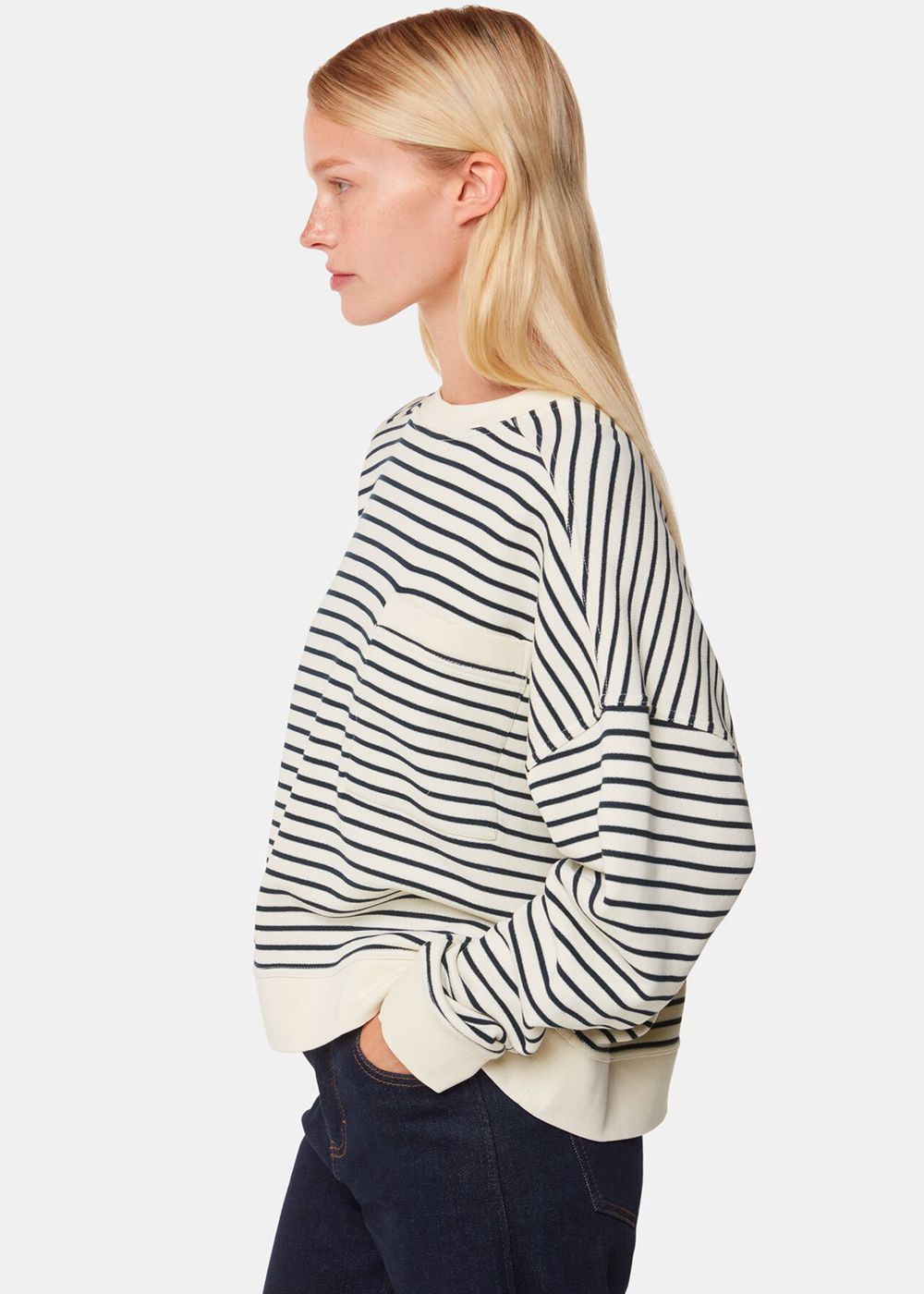 Whistles Stripe Sweatshirt White / Multicolor | US-15406BHGO