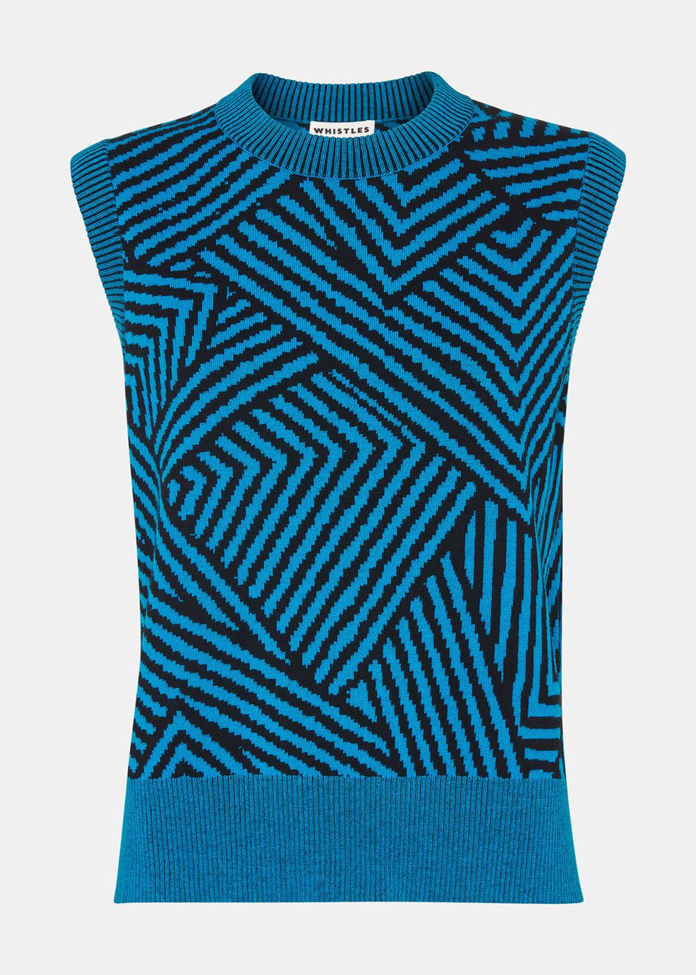 Whistles Striped Corners Jacquard Knitwear Blue / Multicolor | US-07896WFIR