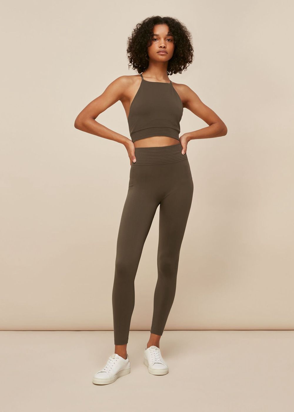 Whistles Studio Stretch Leggings Khaki | US-12976STNG