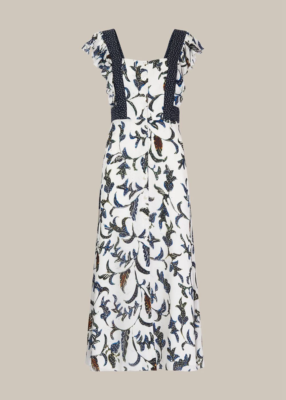 Whistles Subrina Printed Silk Dress White / Multicolor | US-85671MNZQ