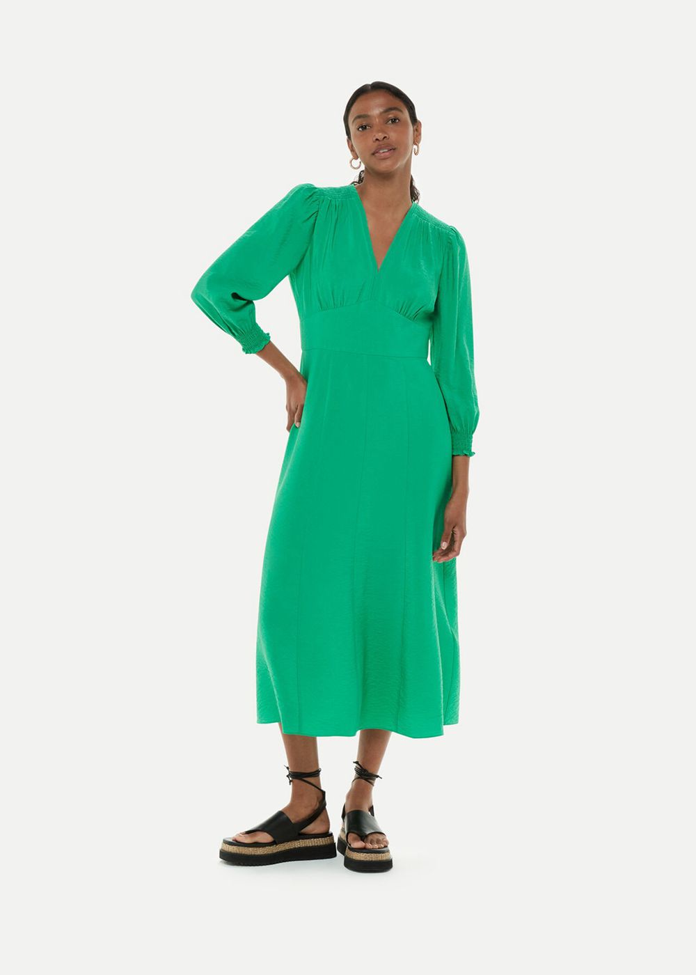 Whistles Sula Midi Dress Green | US-28460DKMO