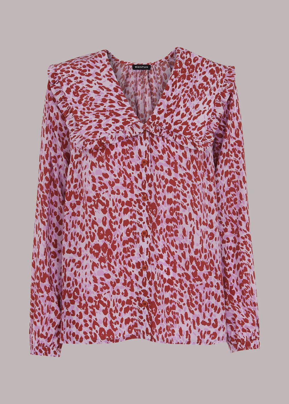 Whistles Summer Cheetah Collar Top Pink / Multicolor | US-02687HAXI