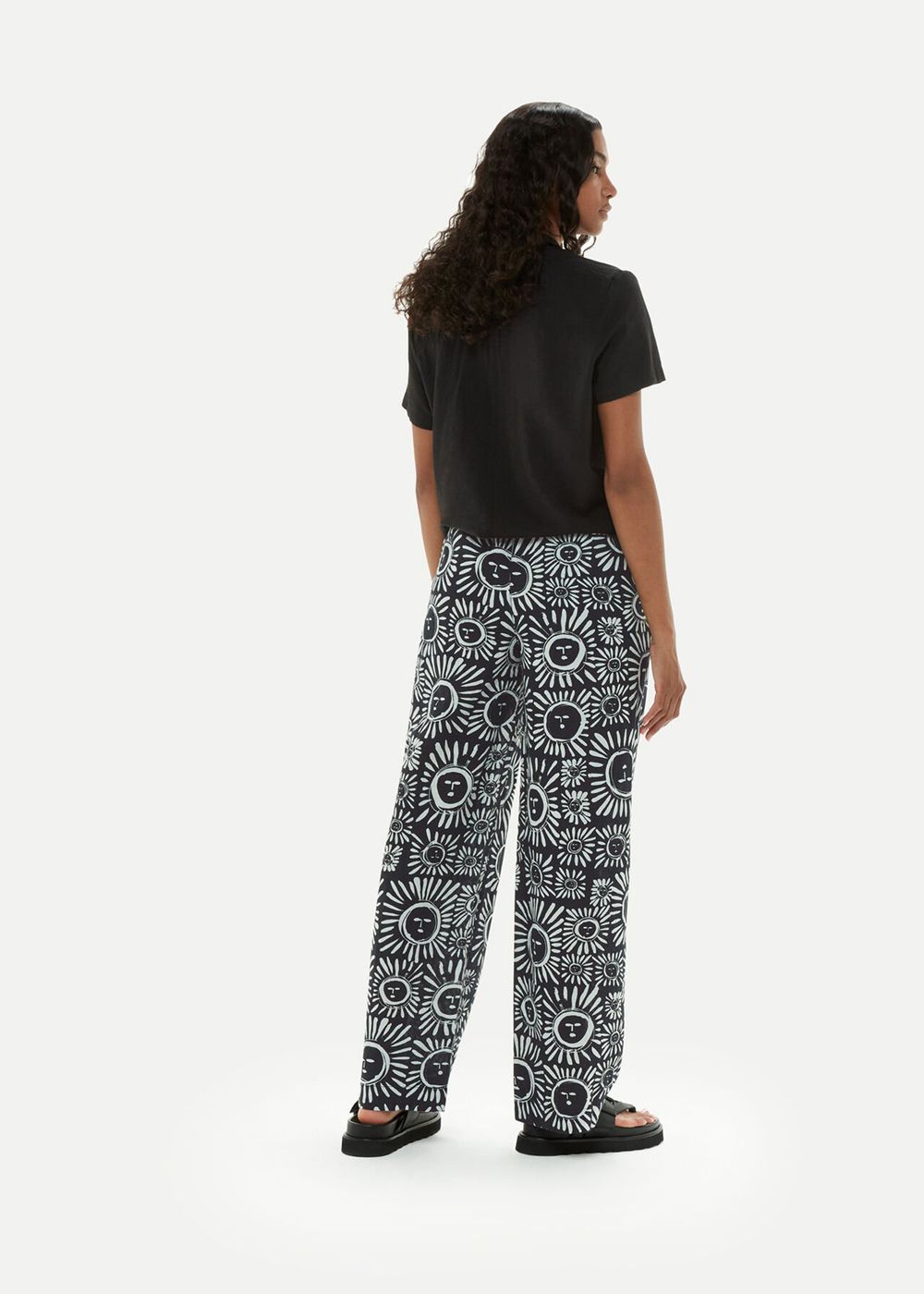 Whistles Sunman Print Pants Black White | US-49726VKXU