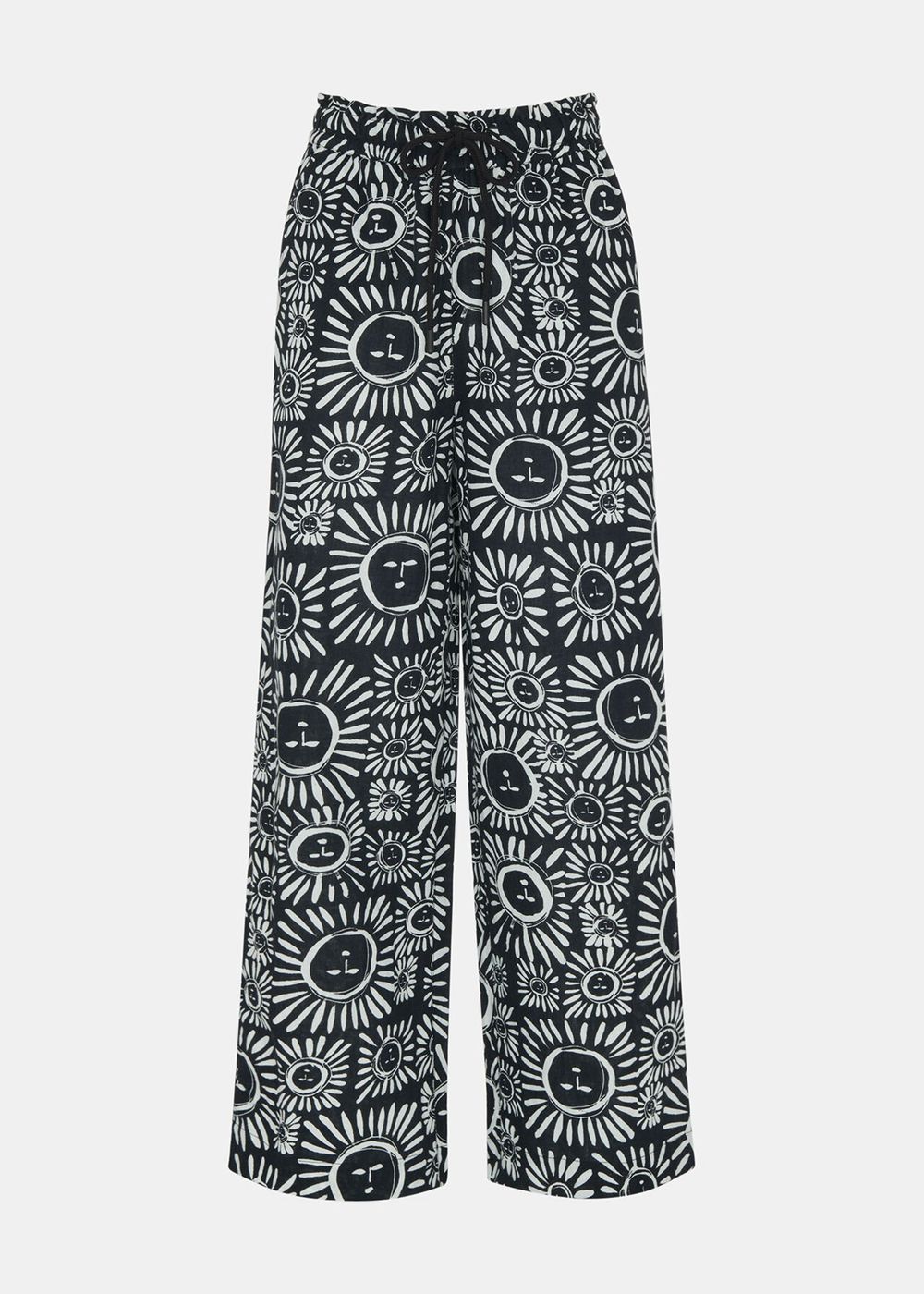 Whistles Sunman Print Pants Black White | US-49726VKXU